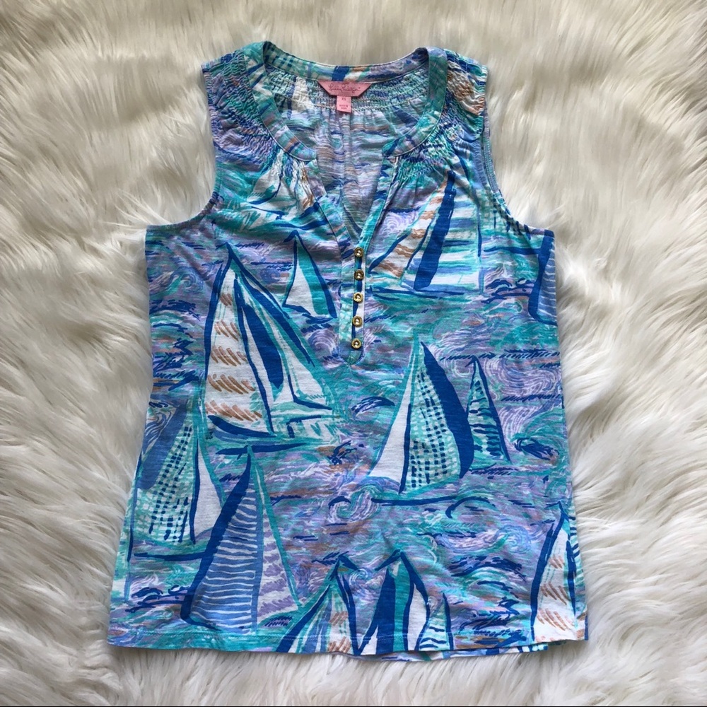 Lilly Pulitzer “About time Sailboat” Essie Tank